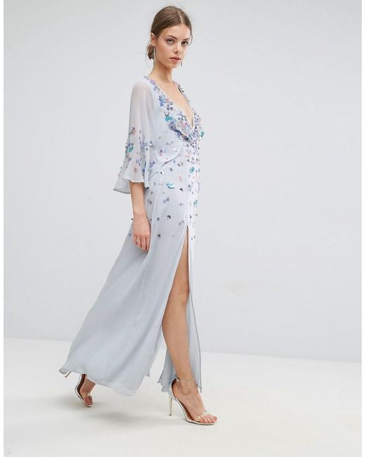 ASOS Synthetic Embellished Kimono Maxi 