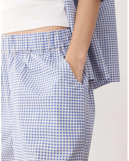 Reclaimed (vintage) Blue Unisex Boxy Pull On Shorts