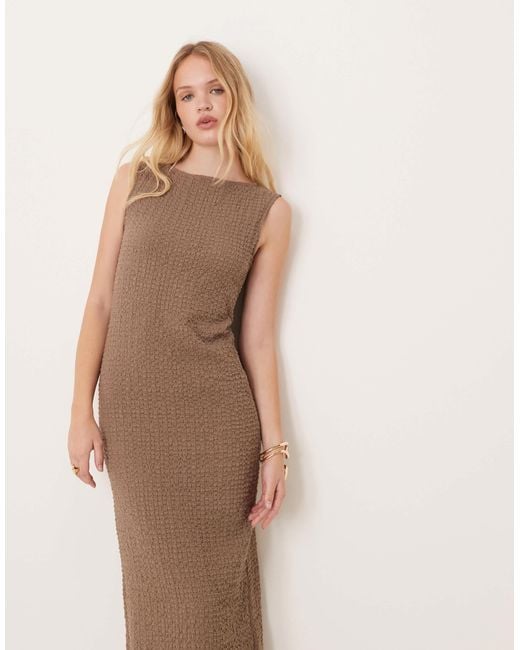 Mango Natural Textured Sleeveless Midi Dress
