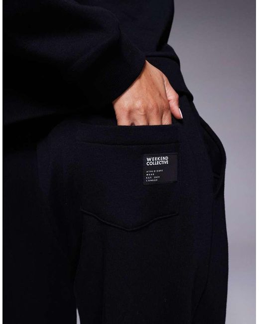 ASOS Blue Weekend Collective Barrel Leg Sweatpants With Seam Detailing