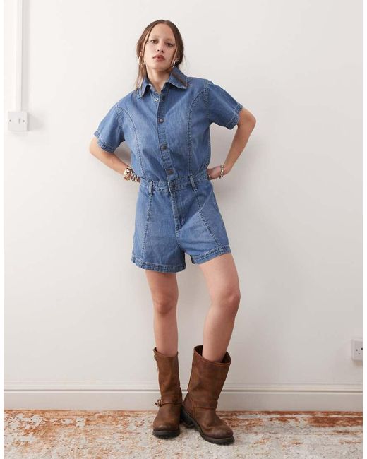 Wrangler Blue Denim Playsuit