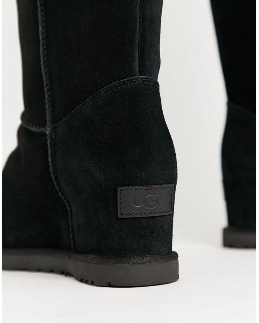 UGG Classic Femme Over-the-knee Sheepskin-lined Suede Boots in Black | Lyst  Canada