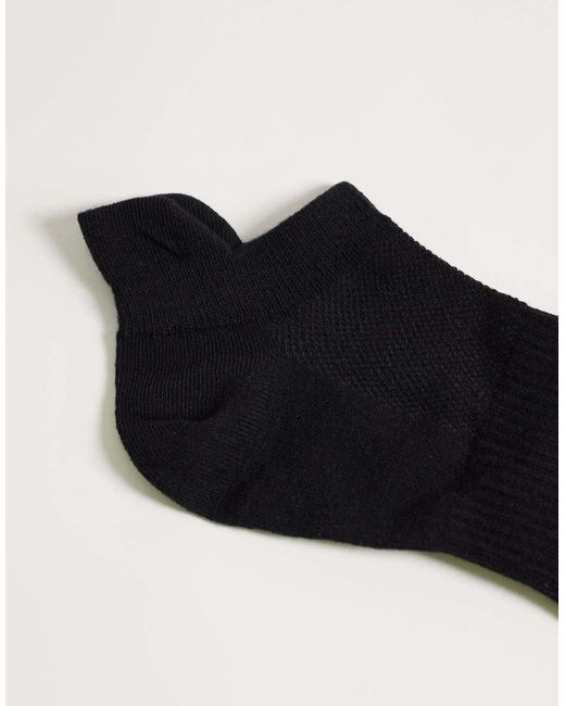 SELECTED Black 3 Pack Trainer Socks for men