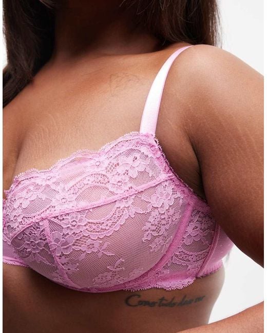 ASOS Purple Asos Design Curve Lola Lace Underwired Bra