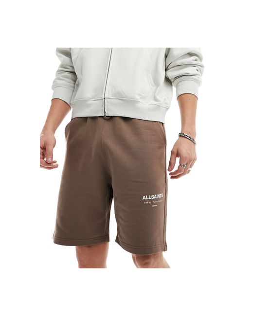 Exclusivité asos - - underground - short en molleton - marron AllSaints pour homme en coloris White