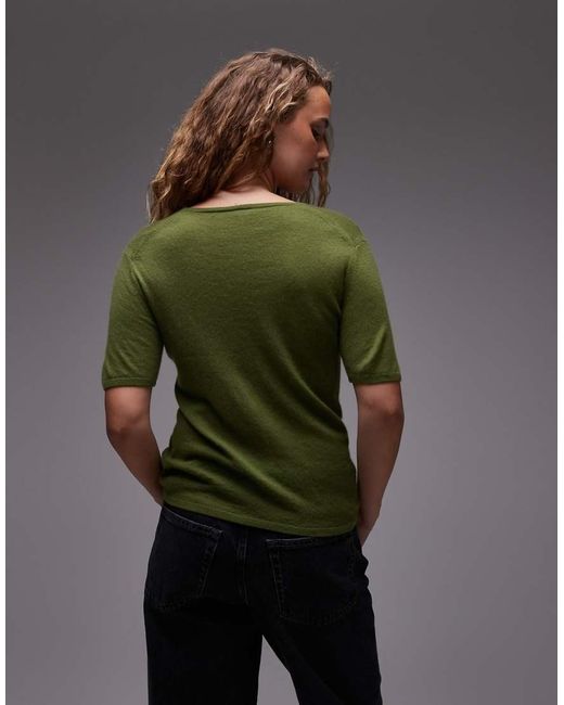ARKET Green Fine Knit Top