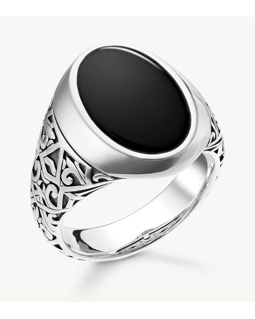 Anello Nero E Argentato di Thomas Sabo in Metallic