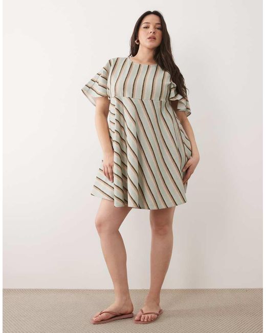 ASOS Brown Asos Design Curve Smock T-shirt Mini Dress