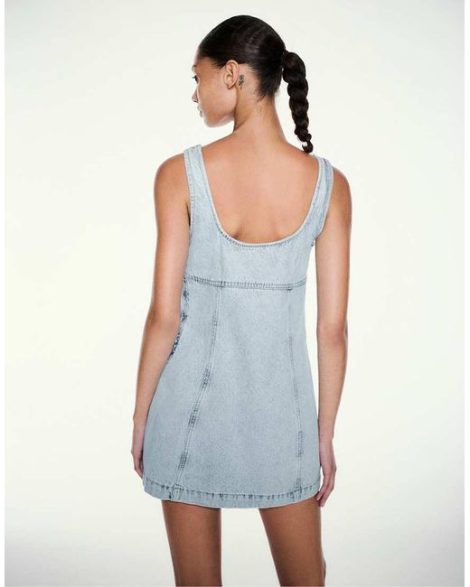 Pull&Bear Korte Denimjurk Met Studs in het Blue