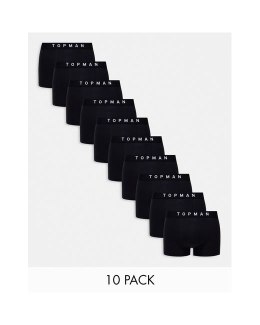 Topman Black 10 Pack Trunks for men
