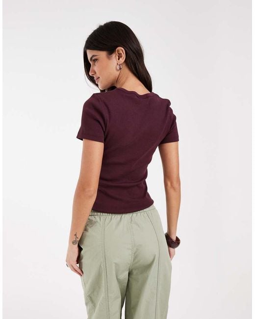 JJXX Purple Ribbed T-shirt
