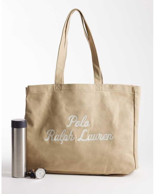 Polo Ralph Lauren Natural Embroidered Canvas Tote for men
