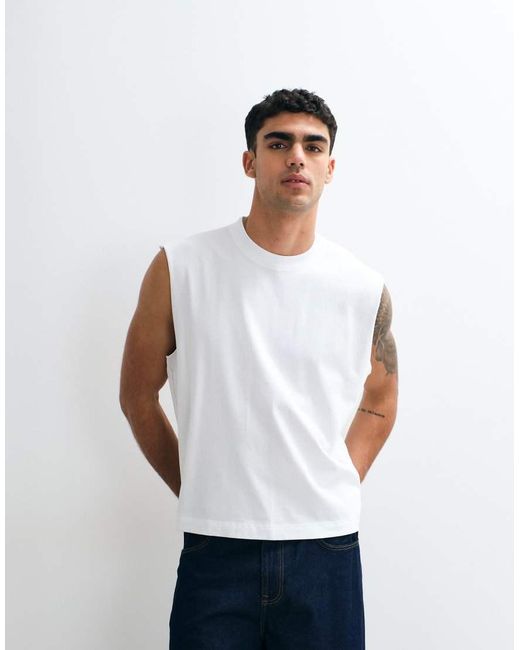 Abercrombie & Fitch White Premium Heavyweight Tank Top for men