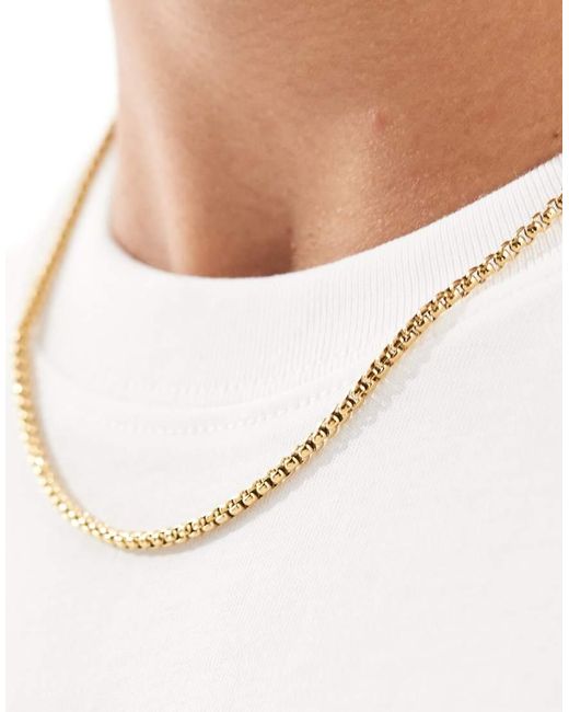 Collar De Cadena De Eslabones Cuadrados De Acero Inoxidable Resistente Al Agua De ASOS de hombre de color White
