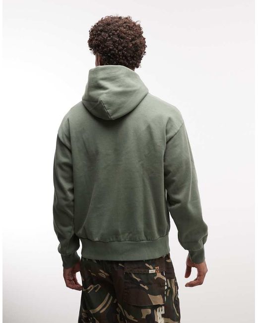 Weekday Green Boxy Oversized Fit Hoodie for men