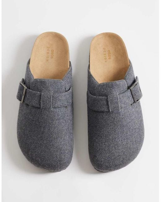 ASOS Gray Mule Sandals With Cork Sole for men