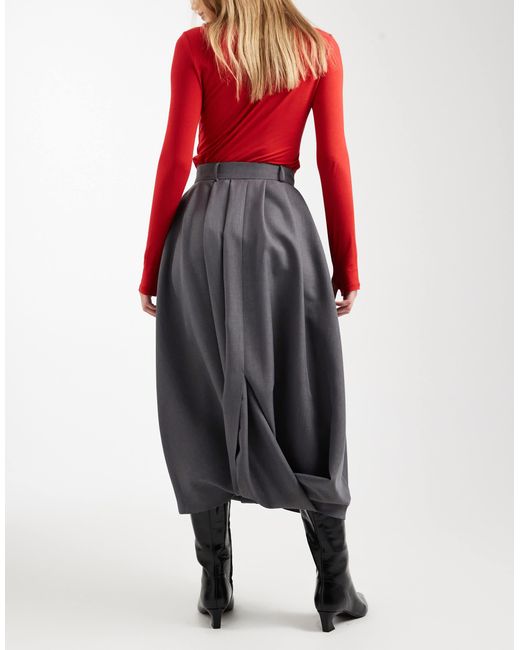 Jupe mi-longue bouffante façon sarouel ASOS en coloris Red