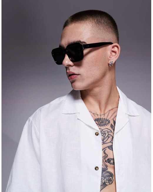 Quay Black Quay Playback Square Sunglasses for men