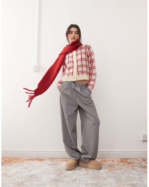 Pantalon ample habillé Miss Selfridge en coloris Gray