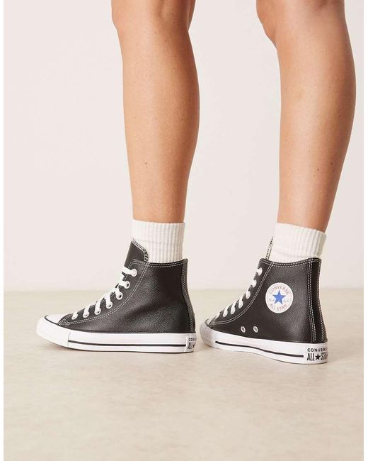 Converse Natural Chuck Taylor All Star Hi Leather Trainers