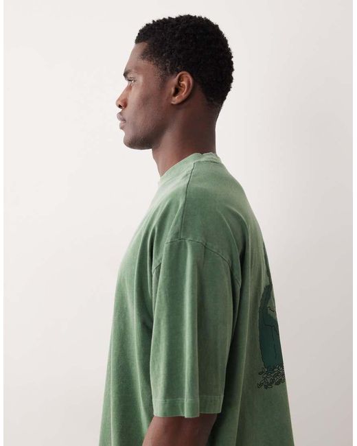 T-Shirt Oversize Con Stampa Dei Simpson di ASOS in Green da Uomo
