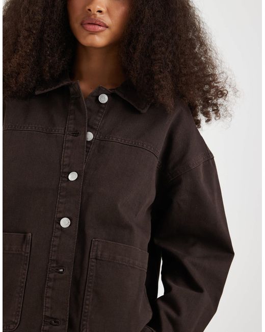 Vero Moda Black Denim Shacket With Front Pockets