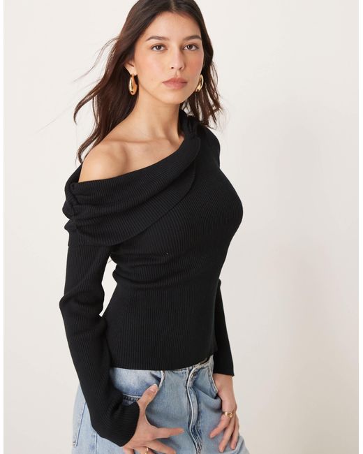 Abercrombie & Fitch Black Button Through Top With Collar