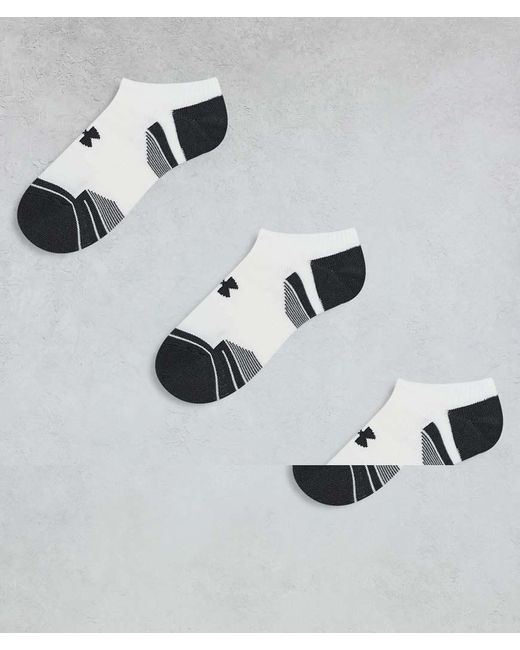 Pack De 3 Pares De Calcetines Tobilleros Blancos Y Grises Performance Tech De Under Armour de hombre de color Metallic