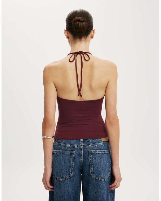 Cotton On Blue Hold Me Tie Halter