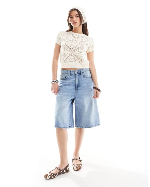 Miss Selfridge White Knitted Crochet Top And Headscarf Set