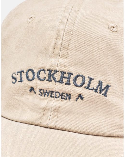 Casquette brodée sable Pull&Bear en coloris Blue