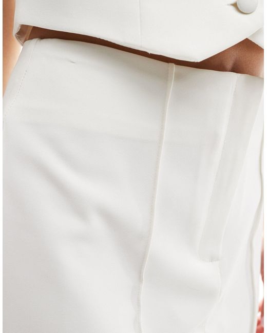 Minifalda blanco entallada Miss Selfridge de color White