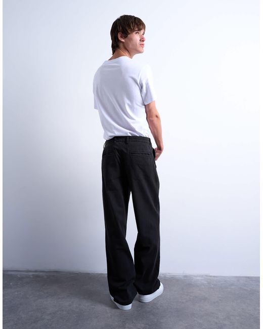 Topman – weite hose aus twill in White für Herren