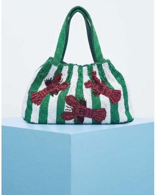 ASOS Blue Embellished Lobster Pouch Shoulder Bag