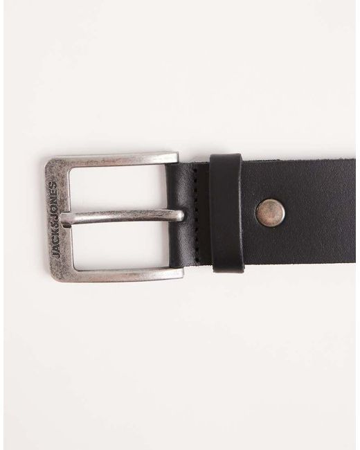Jack & Jones Gray Leather Belt for men