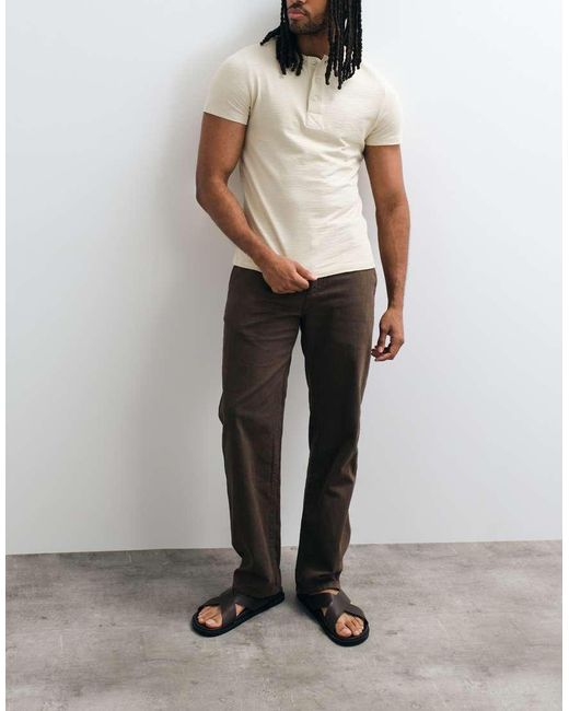 Mango Brown Relaxed Trouser for men