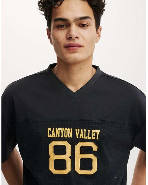 Cotton On Black Football Jersey for men