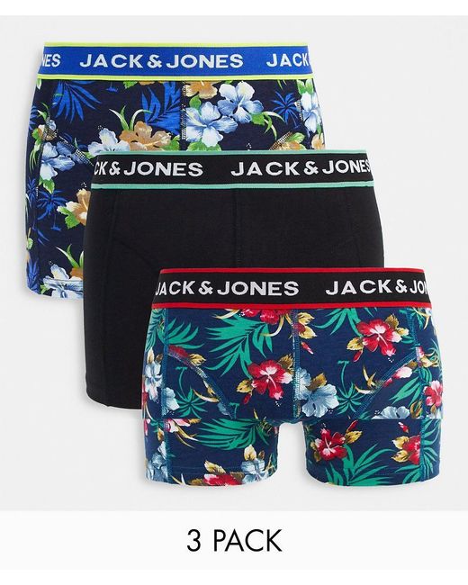 Jack & Jones Multicolor 3 Pack Trunks for men