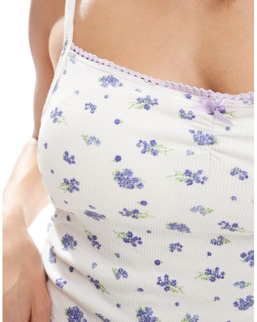 Cotton On White Cotton on – schlaf-camisole mit blümchenmuster