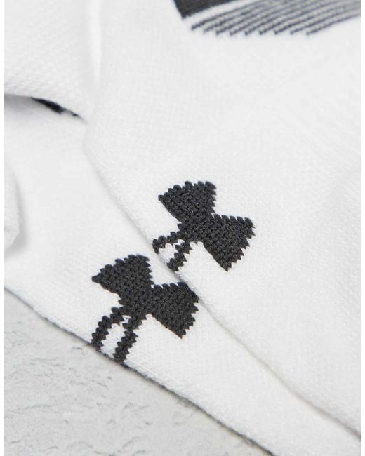 Pack De 3 Pares De Calcetines Tobilleros Blancos Y Grises Performance Tech De Under Armour de hombre de color Metallic