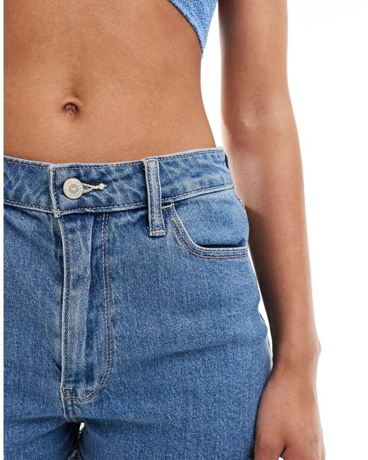 Hollister Blue – sehr hoch geschnittene mom-jeansshorts