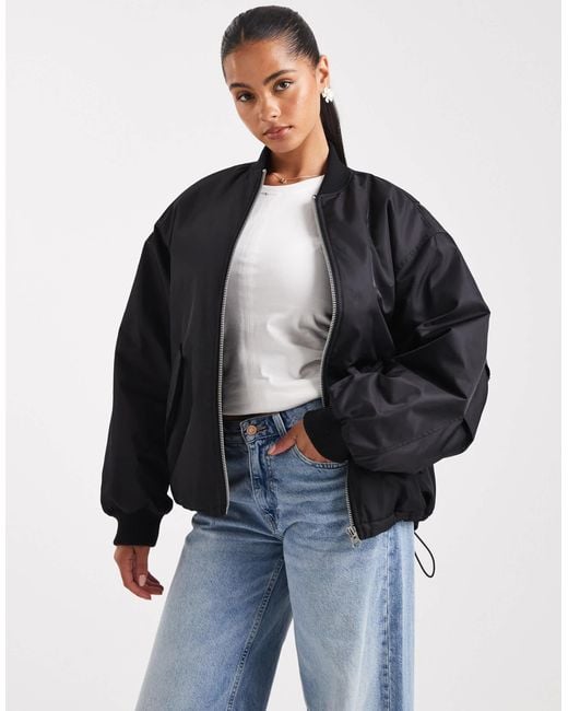 ASOS Black Oversized Bomber Jacket