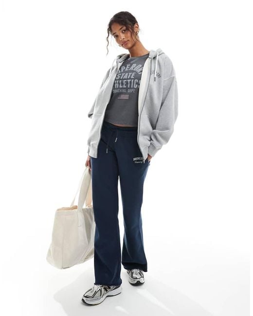 Superdry Gray Athletic Essential Oversized Zip Hoodie