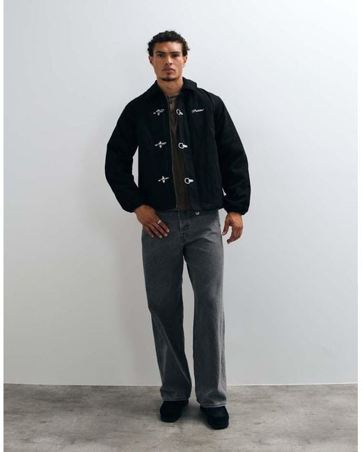 Prohibited Black Fireman Clasp Jacket for men