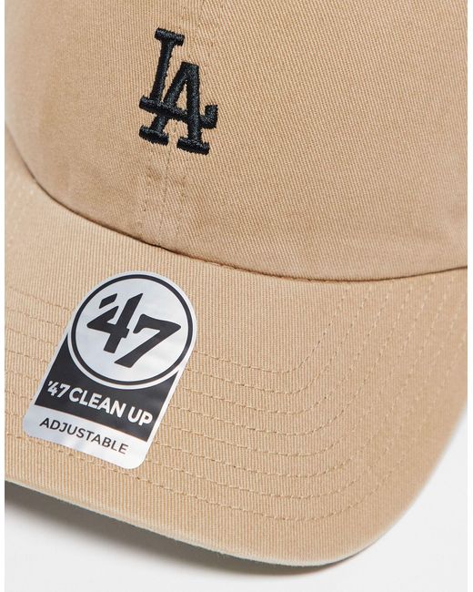 '47 Natural La Dodgers Mini Logo Clean Up Cap