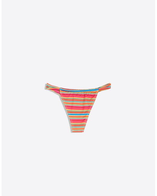 Bershka Red Striped Bikini Bottoms