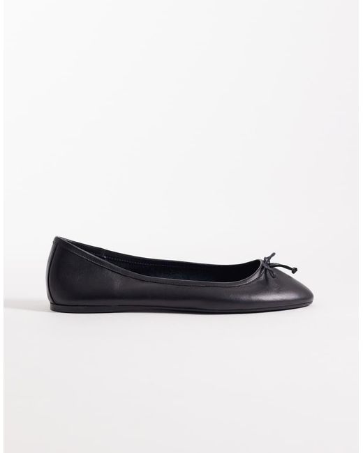 Mango White 100% Leather Ballet Flats