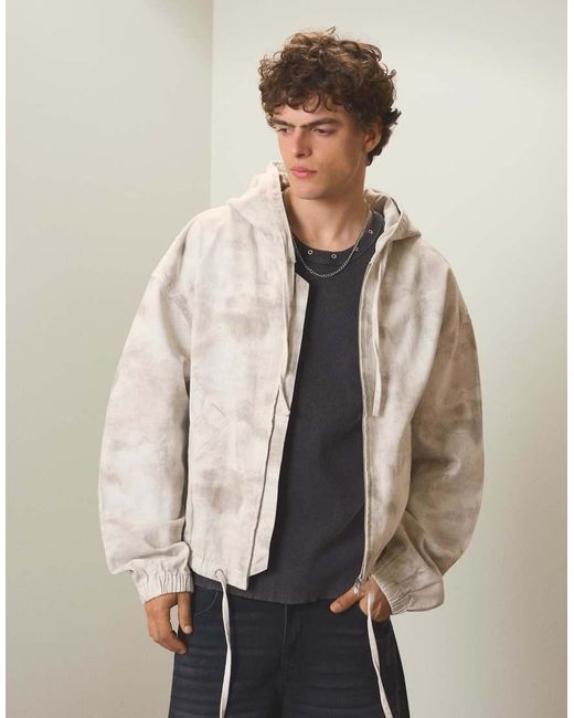Bershka Natural Printed Jacket for men