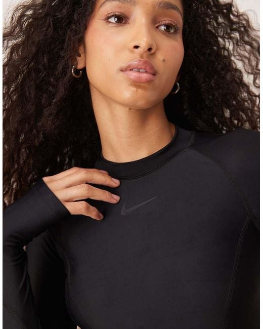 Nike Black Nike Hydralock Fusion Long Sleeve Swimsuit