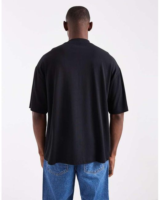 ASOS Blue Heavyweight Oversized High Neck T-shirt for men